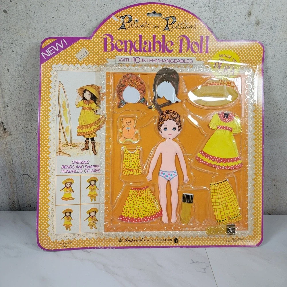 1978 Vtg Imperial Toys Petticoats Pantiloons‎ Bendable Doll NIP